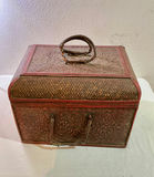 Small Vintage Carved trunk and Wicker basket - thumbnail 7 of 10