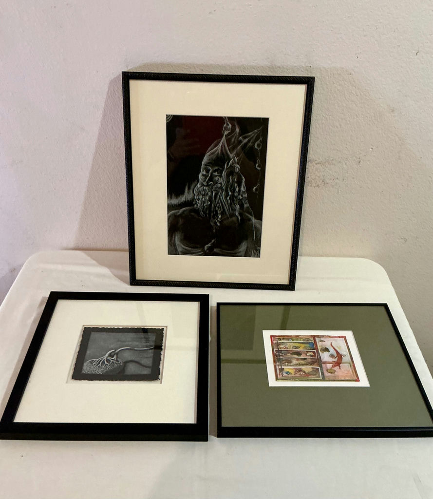 3 Unique Framed Artwork, two autographed by artist - image 1 of 12