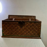 Small Vintage Carved trunk and Wicker basket - thumbnail 2 of 10