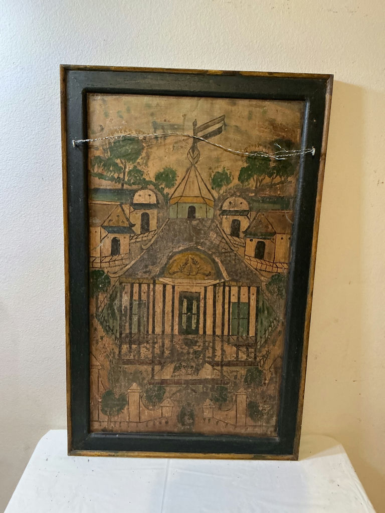 Antique Indonesian Paintings on Metal, framed in wood. - image 2 of 6