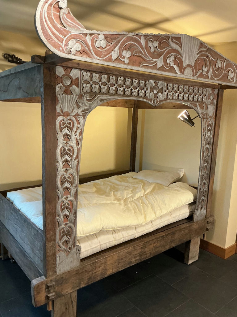 Vintage Hand Carved Indonesian Canopy bed - image 2 of 9