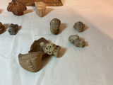 Pre-Columbian Aztec Terra Cotta Figures, wooden box - thumbnail 3 of 4