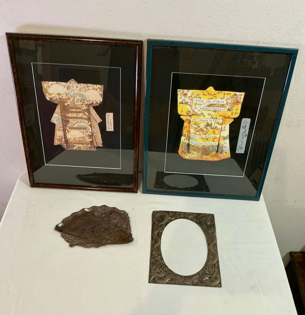 Framed print of Kimono w/Poem, vintage metal frames - image 1 of 11