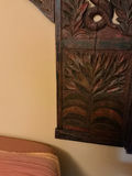 Carved wooden bed frame with memory foam mattress - thumbnail 4 of 9
