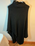 Black Knit long poncho , Peruvian Knit dress - thumbnail 2 of 6