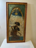 Antique Indonesian Paintings on Metal, framed in wood. - thumbnail 4 of 6