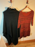 Black Knit long poncho , Peruvian Knit dress - thumbnail 1 of 6