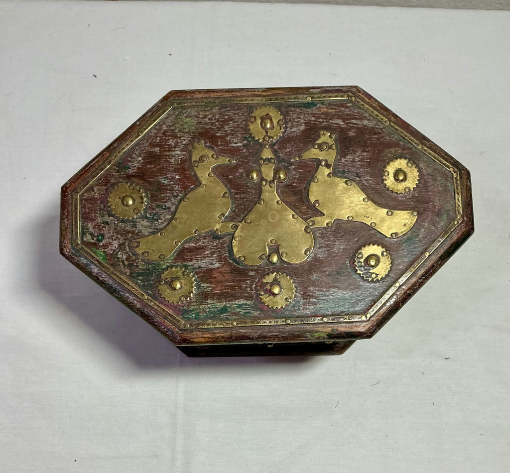 Wood and Metal Inlay Boxes and Metal vase - image 6 of 13