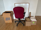 Red office chair with whiteboard and assorted office supplies - thumbnail 9 of 9