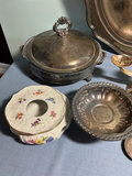 Vintage Silver Plate , Sterling and porcelain serving items - thumbnail 2 of 7