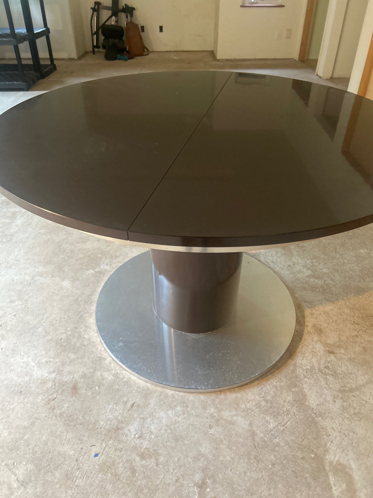 Black and Silver Round Table - image 2 of 4
