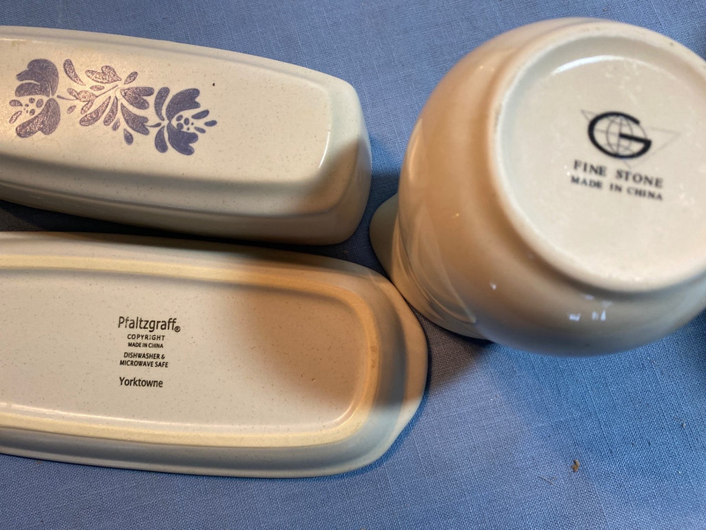 Casual Settings Stoneware Dinnerware Set with Multicolor Border, Pflattzgraff butter dish - image 8 of 8