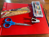 Red office chair with whiteboard and assorted office supplies - thumbnail 8 of 9