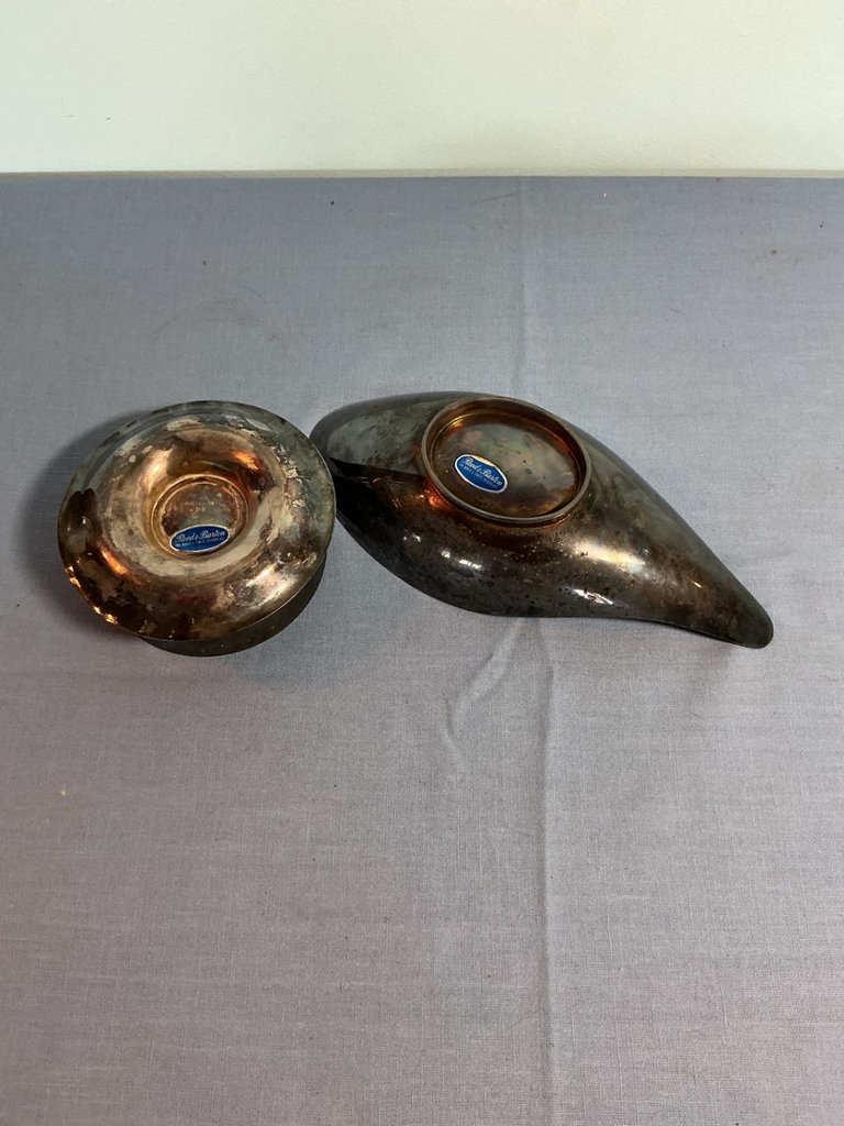Enamel and Silver-plate MCM serving bowls. - image 3 of 4