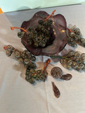 Decorative glass grape clusters with purple bowl - thumbnail 2 of 3