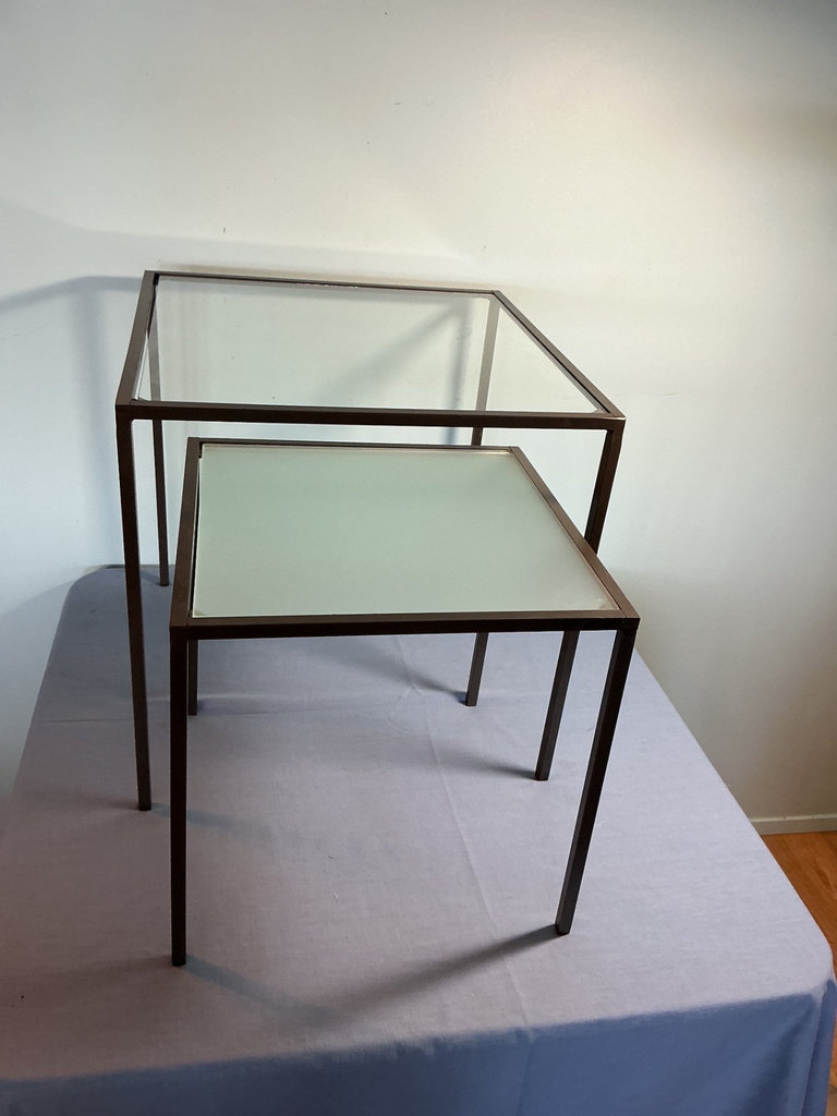 Three Glass-top Nesting Tables - image 3 of 3