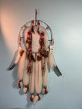 Two handcrafted dreamcatchers with fur, beads and feathers - thumbnail 2 of 5