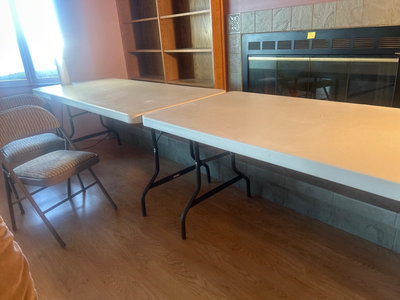 Two 6’ folding Tables, 2 folding Chairs - Image 1 of 3