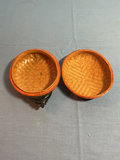 Assorted wooden masks, wicker baskets, and lacquered container - thumbnail 7 of 7