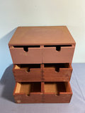 Small wooden 6-drawer organizer and glass spice jars. - thumbnail 2 of 3