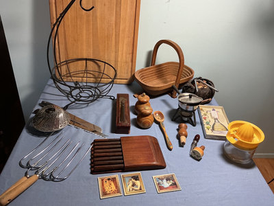 Collection of vintage kitchenware, utensils, and carving tools - Image 1 of 14