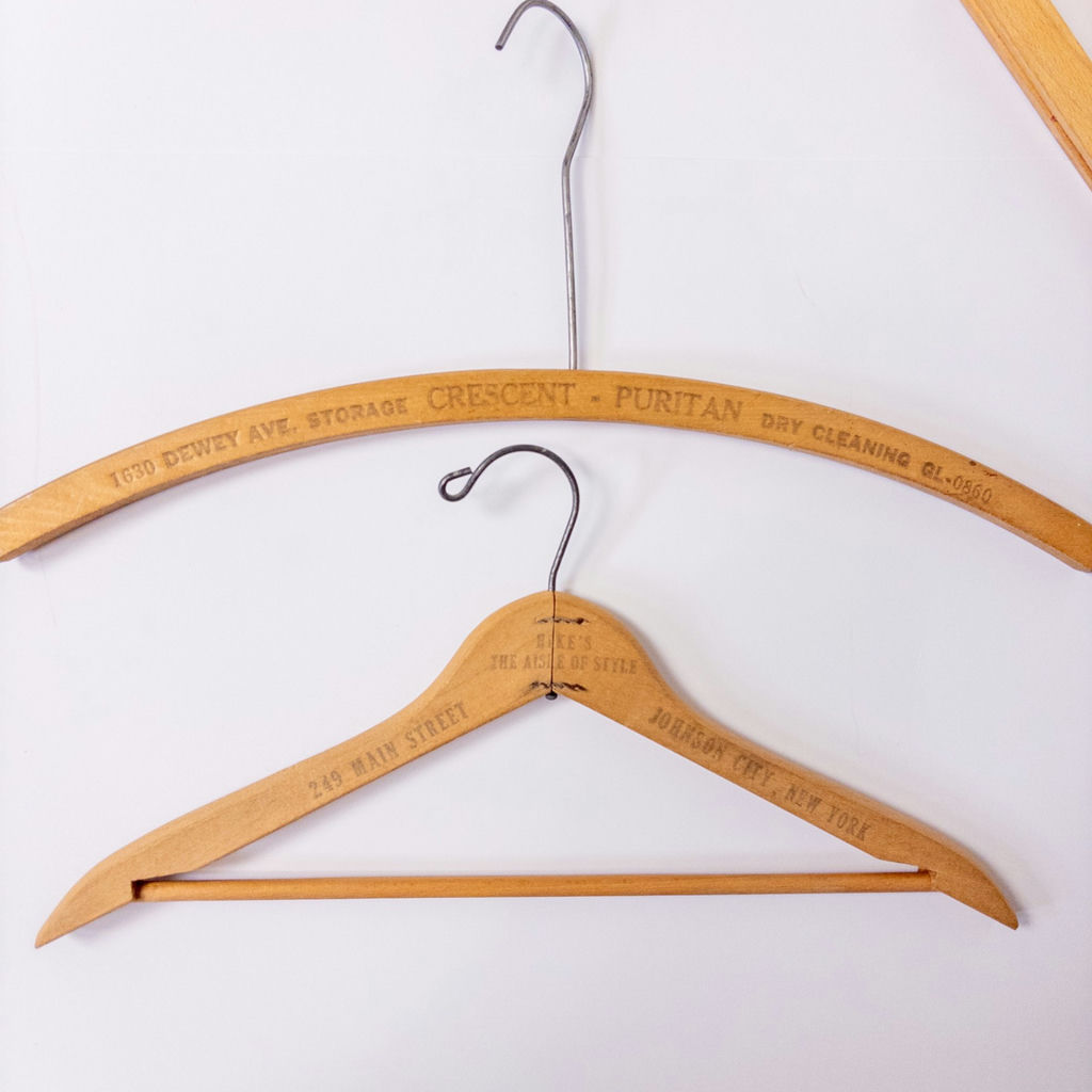 12 Vintage Wooden Hangers with Advertising - image 6 of 7