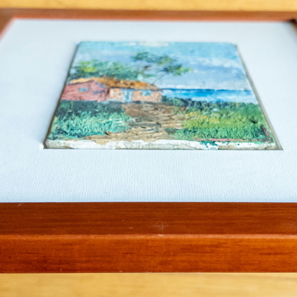 Impasto Beach Hut and Palm Trees Painting - image 5 of 7