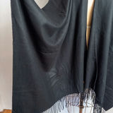 Black Fringed Wrap - thumbnail 5 of 7