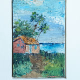 Impasto Beach Hut and Palm Trees Painting - thumbnail 2 of 7