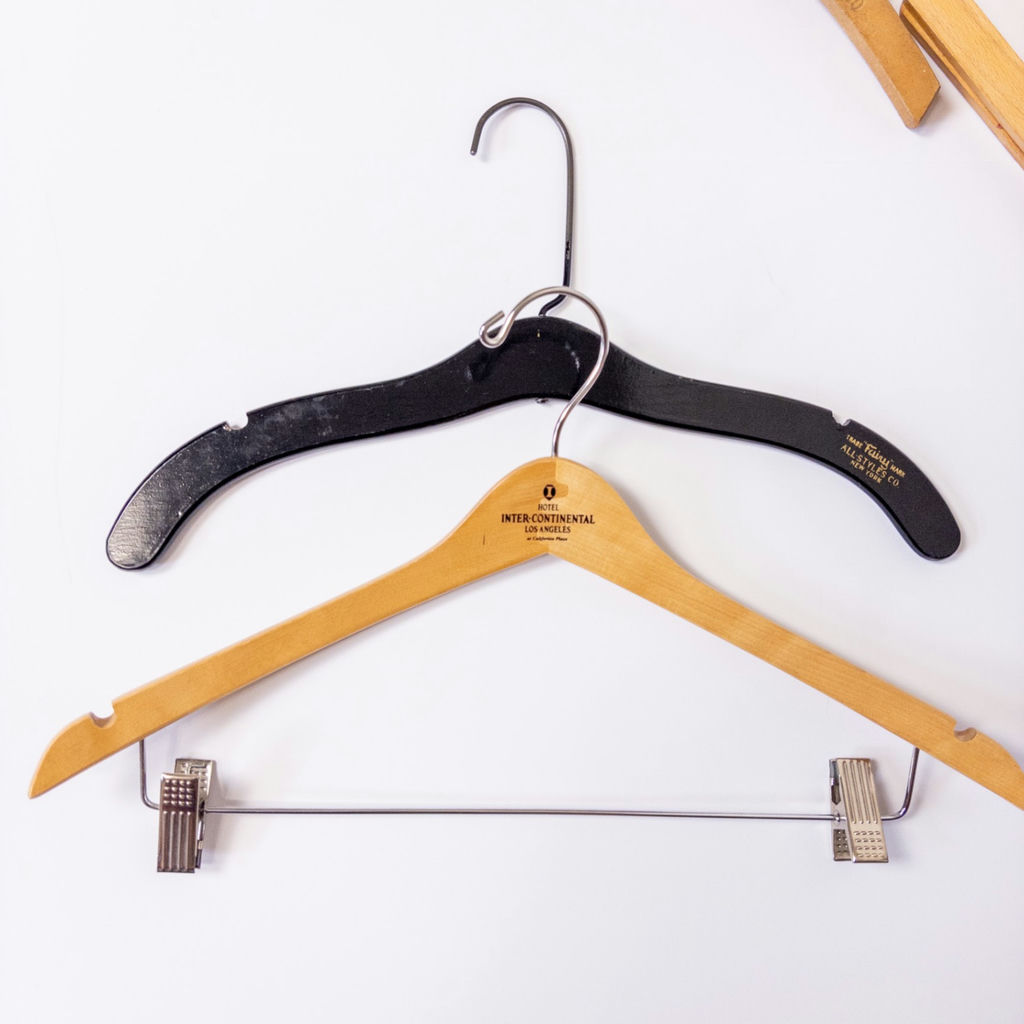 12 Vintage Wooden Hangers with Advertising - image 3 of 7