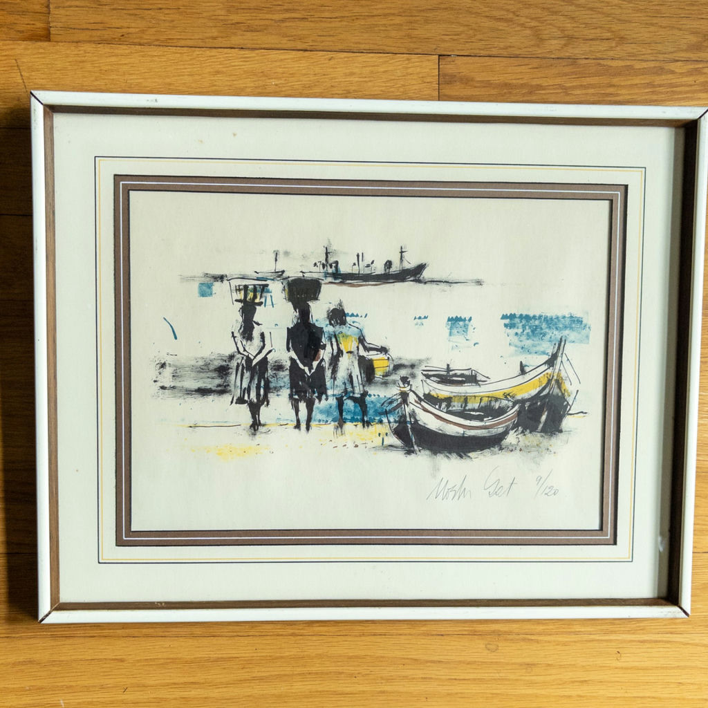 Moshe Gat "The Fishermen" Color Lithograph - image 1 of 9