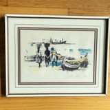 Moshe Gat "The Fishermen" Color Lithograph - thumbnail 1 of 9