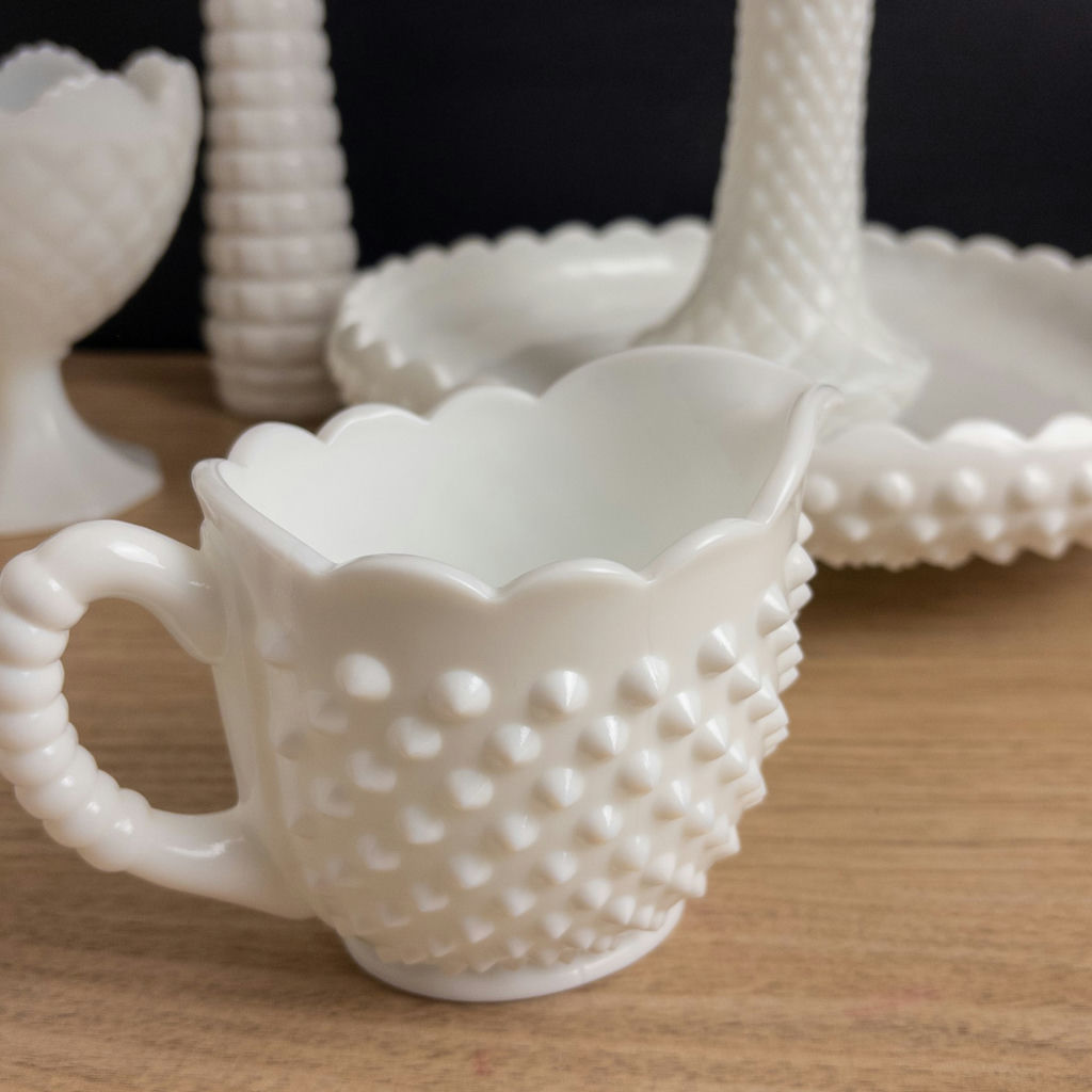 Milk Glass with Fenton Hobnail - image 4 of 19