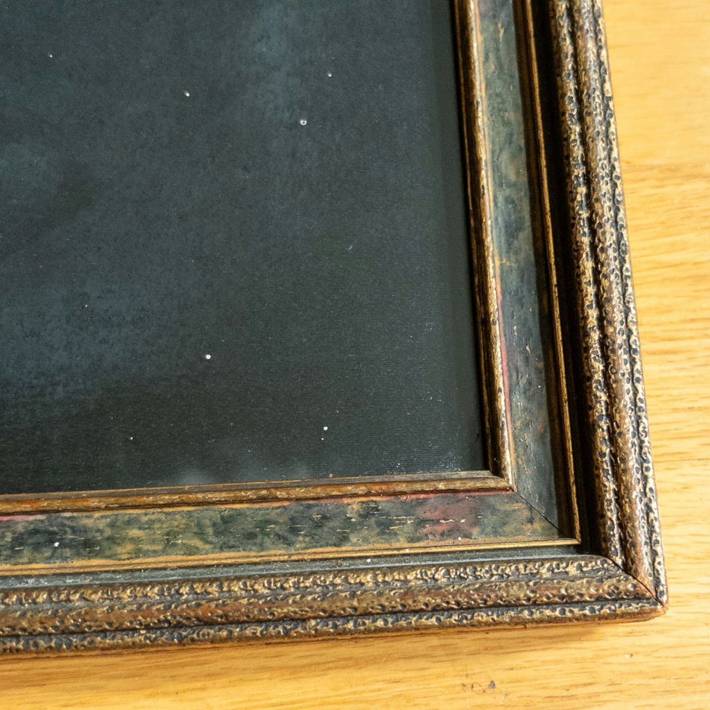 Vintage Framed Hand-Embroidered Peacock Folk Art - image 7 of 9