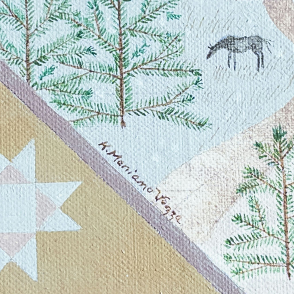 American Folk Art Winter Landscape Painting - image 5 of 8