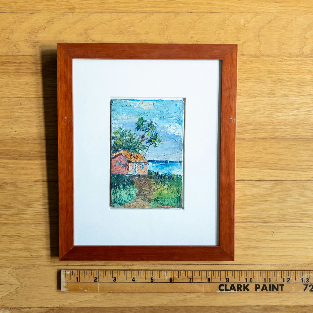Impasto Beach Hut and Palm Trees Painting - image 7 of 7