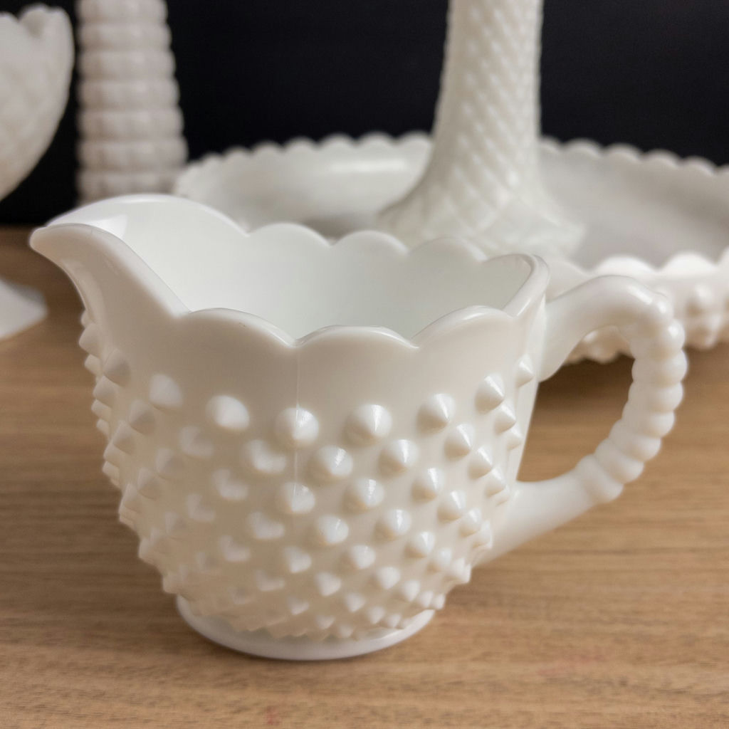 Milk Glass with Fenton Hobnail - image 2 of 19
