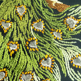 Vintage Framed Hand-Embroidered Peacock Folk Art - thumbnail 3 of 9