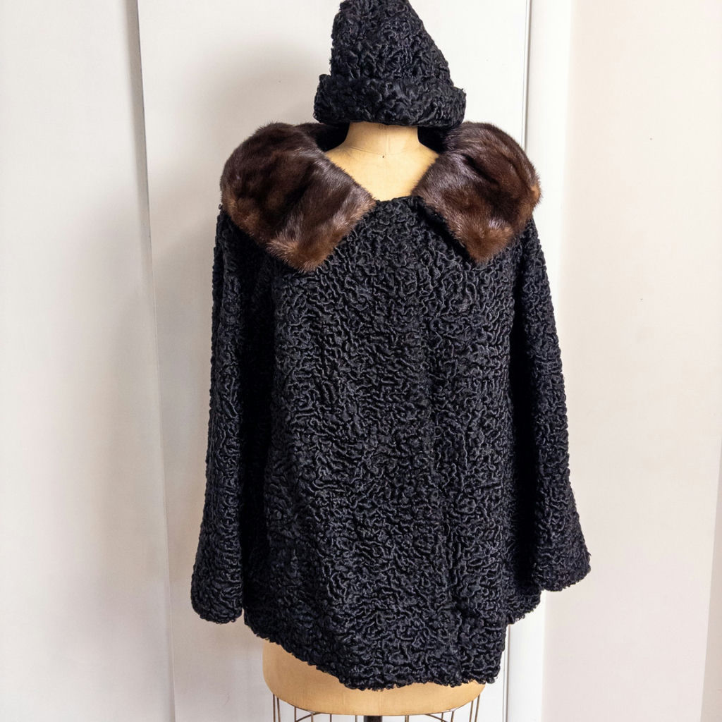 Mid Century Persian Lamb and Mink Jacket and Hat - image 1 of 20