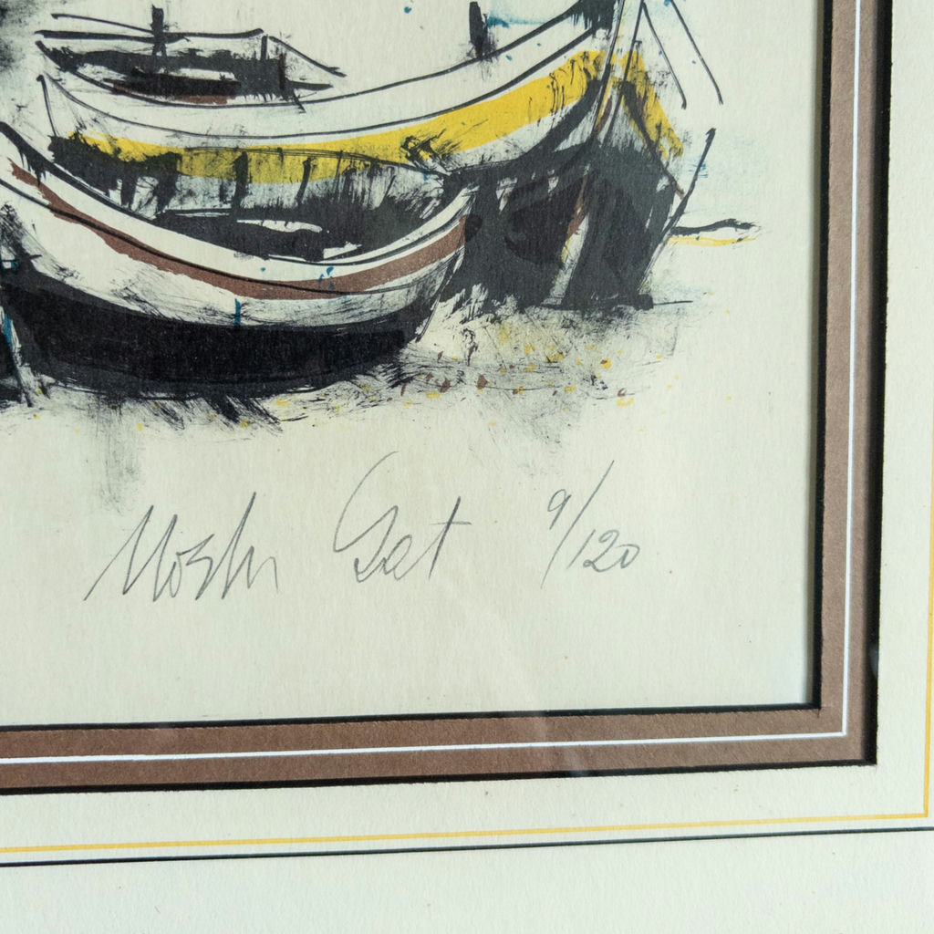 Moshe Gat "The Fishermen" Color Lithograph - image 3 of 9