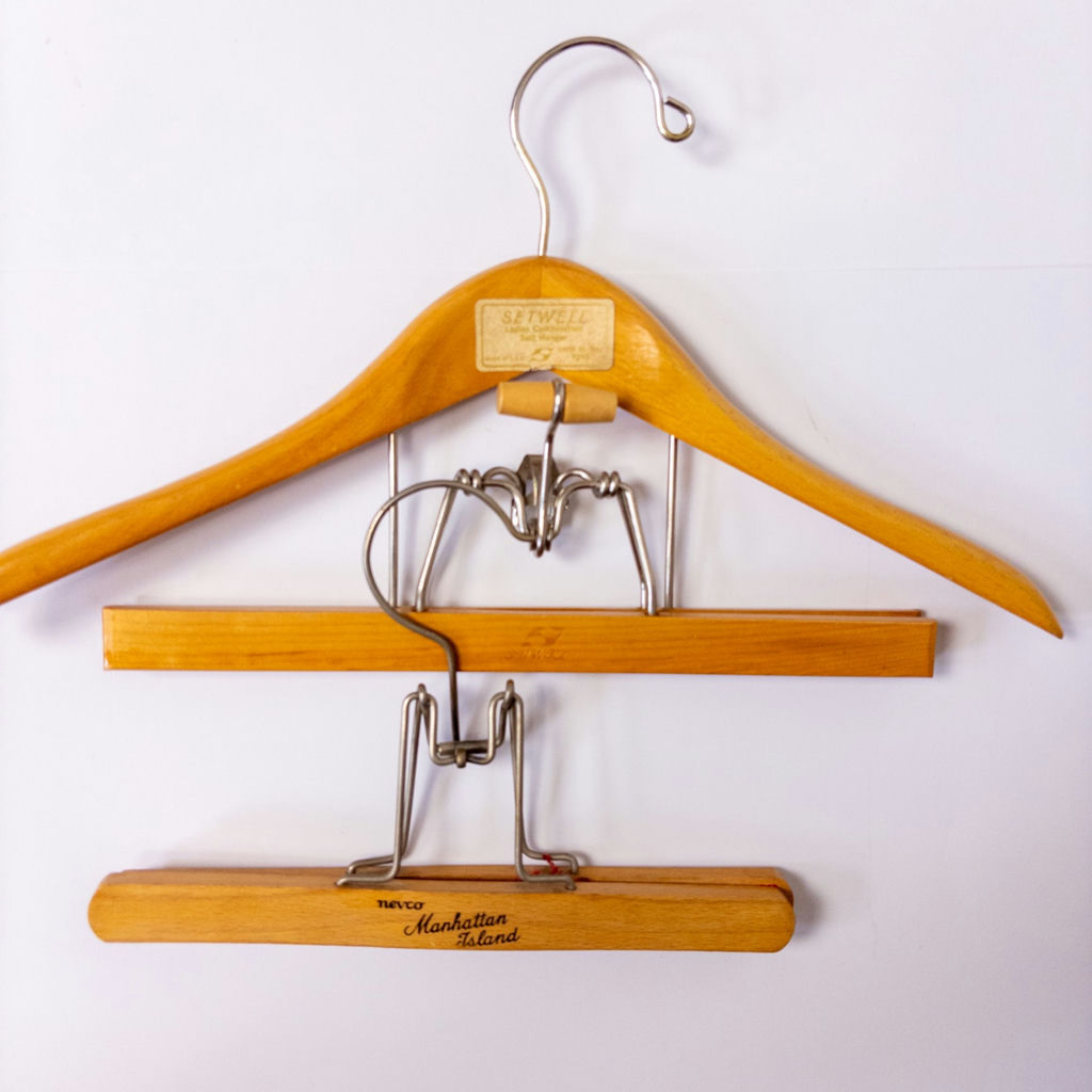 12 Vintage Wooden Hangers with Advertising - image 5 of 7