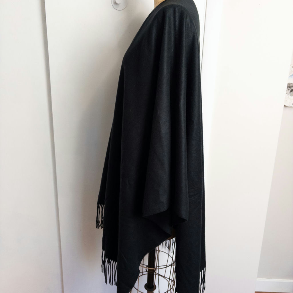 Black Fringed Wrap - image 2 of 7
