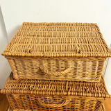 Vintage Wicker Lidded Hampers Stack, Set of 3 - thumbnail 8 of 14