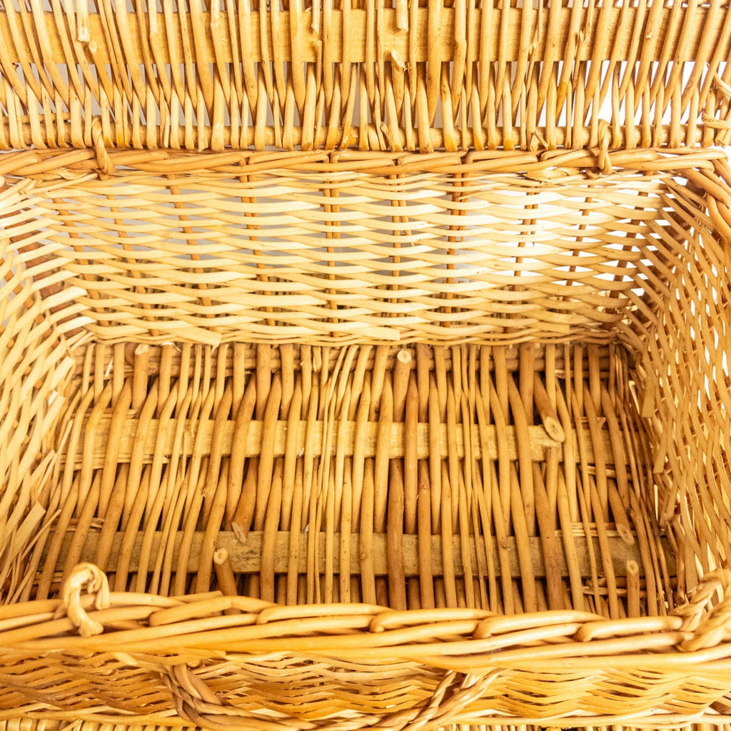 Vintage Wicker Lidded Hampers Stack, Set of 3 - image 10 of 14