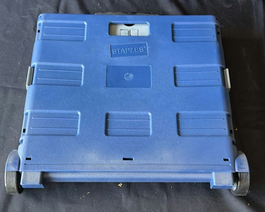Staples Folding Rolling Storage Crate - image 1 of 5
