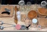 Wooden Bowls, Plates, Utensils, and Glass Storage Jars - thumbnail 1 of 6