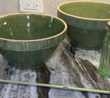 Vintage Green Mixing Bowls, Glass Bowls, and Shakers - thumbnail 2 of 9