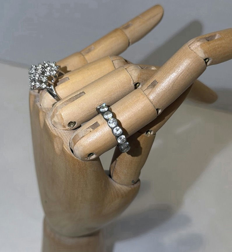 Two Silver-Tone Rings with Clear Stones - image 2 of 4