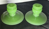 Green Glass Candlesticks, Iridescent Teapot, and Picture Frames - thumbnail 6 of 6