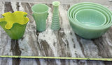 Green Glass Bowls and Vases Set - thumbnail 1 of 8